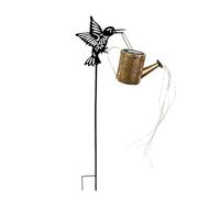 Inacqua Solar Can Light - Garden Decorations | Hummingbird Glass Bollettle with LED Waterfall Fairies | Waterproof Garden Lantern with Shepherd's Hook for Decorations C