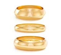 Inactwin 3PCS Chunky Gold Bangle Bracelets for Women Trendy Wide Wrist Cuff Bracelets Stack Statement Bangle Fashion Jewelry Gift, 2.63 inches, Zinc, no gemstone