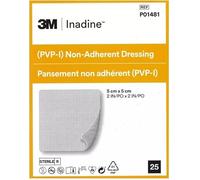 Inadine 5cm x 5cm x25 Non-Adherent Wound Dressings, Povidone-Iodine, Antimicrobial
