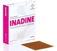 Inadine Non-Adherent Dressing 9.5cm x 9.5cm - Sterile Pack of 10| Iodine-Impregnated Antimicrobial Wound Care-Shine