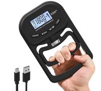 inaepeak 396lbs / 180kg Grip Strength Tester, Rechargeable Electronic Hand Dynamometer, Digital Grip Strength Trainer with LCD Display, Adjustable Hand Grip Dynamometer with 19 Users Individual Record