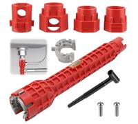 Inajoke 14 in 1 Tap Spanner Tool Multi-Functional Faucet Wrench Kit Anti-Slip & Comfortable Grip Plumbing Repair Set for Sink Bathroom Kitchen Plumbing Faucet Installation Tight Space