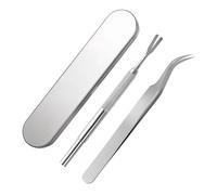 Inajoke Tick Remover Tools for Dogs Professional Tick Removal Tool Stainless Steel Tick Remover Set Removal Tweezers for Humans Dog Cat with Tweezers, Shovel, Storage Box