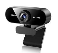 Inajoke Webcam for PC with Microphone Full HD 1080P Webcam Clear USB Streaming Web Camera 125° View for Laptop Desktop PC Online Classes Conference Video Calls Plug and Play