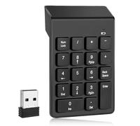 Inajoke Wireless Numeric pad 18 Keys Number Pad with 2.4G USB Receiver Portable Silent Keypad Numeric Keyboard Compact Input Devices Compatible with Laptop Desktop Notebook PC Computer Windows System