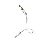 Inakustik 0031010075 Star 3.5 mm Jack Cable | For Connecting Smartphones, Tablets or PC to HiFi Amplifier | 0.75 m in White | Separate Foil Screen Against External Interference