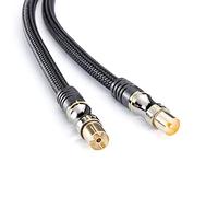 inakustik 10038032 - Deluxe coaxial antenna cable (m -> w) | Specially developed for high-resolution HDTV TV formats | 3.2 m in black | 100 dB - triple shielding | with braided shielding