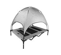 iNap Raised Dog Bed - Cooling Elevated Pet Bed with Washable Breathable Fabric - Orthopaedic Steel Frame Design - Choose Colour & Size (Dark Grey Roof, XL)