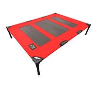 iNap Raised Dog Bed - Cooling Elevated Pet Bed with Washable Breathable Fabric - Orthopaedic Steel Frame Design - Choose Colour & Size (Red, XL)
