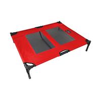 iNap Raised Dog Bed - Cooling Elevated Pet Bed with Washable Breathable Fabric - Orthopaedic Steel Frame Design - Choose Colour & Size (Red, L)