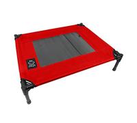 iNap Raised Dog Bed - Cooling Elevated Pet Bed with Washable Breathable Fabric - Orthopaedic Steel Frame Design - Choose Colour & Size (Red, M)