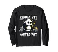 Inappropriate Funny Gym Panda Kinda Fit Sorta Fat Long Sleeve T-Shirt