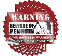 Inappropriate Stickers Beware of Penguin Funny Sticker 10 Pcs Windshield Stickers for Cars Car Stickers(8X12CM)