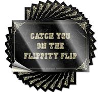 Inappropriate Stickers Catch You On The Flippity Flip Funny Sticker 10 Pcs Windshield Stickers for Cars Car Stickers(12X18CM)