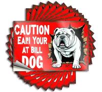 Inappropriate Stickers Caution: Bill Dog Breaks Through Stickers 10Pcs Man Cave Sign Funny Sign Decor(6X9CM)