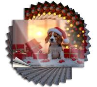 Inappropriate Stickers Christmas Pup with Presents and Tree Stickers 10Pcs Man Cave Sign Funny Sign Decor(12X18CM)