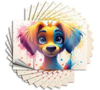Inappropriate Stickers Colorful Cartoon Dog Portrait Stickers 10Pcs Funny Bumper Sticker Stickers for Your Car(12X18CM)
