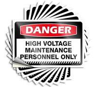 Inappropriate Stickers Danger High Voltage Maintenance Personnel Only Stickers 10Pcs Tool Decal Tool Box Stickers(8X12CM)