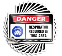 Inappropriate Stickers Danger Respirator Required Stickers 10Pcs Tool Decal Tool Box Stickers(12X18CM)