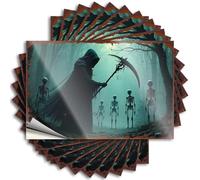 Inappropriate Stickers Death's Shadow: A Grim Reaper Amidst Skeletons in A Misty Forest Stickers 10Pcs Girl Car Stickers Little Man Cave Sign(8X12CM)