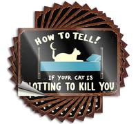 Inappropriate Stickers Detecting Your Cat's Hidden Agenda Stickers 10Pcs Man Cave Sign Funny Sign Decor(8X12CM)