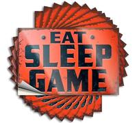 Inappropriate Stickers Eat, Sleep, Game: The Gamer's Life Stickers 10Pcs Man Cave Sign Funny Sign Decor(6X9CM)