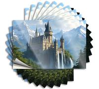 Inappropriate Stickers Fantasy Castle in The Mountains Stickers 10Pcs Funny Bumper Sticker Stickers for Your Car(8X12CM)