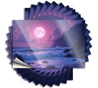 Inappropriate Stickers Full Moon Over The Ocean Waves Stickers 10Pcs Man Cave Sign Funny Sign Decor(8X12CM)