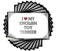 Inappropriate Stickers I Love My English Toy Terrier Stickers Signs for Man Cave Men Decor(12X18CM)