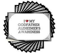 Inappropriate Stickers I Love My Godfather Alzheimer's Awareness Stickers Signs for Man Cave Men Decor(6X9CM)