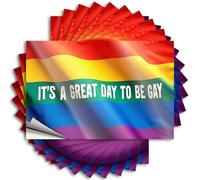 Inappropriate Stickers It's A Great Day to Be Gay Flag Waving Stickers 10Pcs Man Cave Sign Funny Sign Decor(6X9CM)