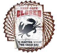 Inappropriate Stickers Keep Gate Closed No Matter What The Crab Say Funny Sticker 10 Pcs Small Sign Funny Home Sign(12X18CM)