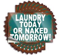 Inappropriate Stickers Laundry Today: No Naked Tomorrow! Stickers 10Pcs Man Cave Decor and Accessories Mechanic Stickers(6X9CM)