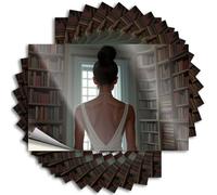 Inappropriate Stickers Library Solitude: A Woman's Quiet Reflection Stickers 10Pcs Man Cave Sign Funny Sign Decor(8X12CM)