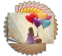 Inappropriate Stickers Little Girl with Heart Balloons and Basket Stickers 10Pcs Man Cave Sign Funny Sign Decor(6X9CM)