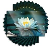 Inappropriate Stickers Lotus Bloom in Serene Pond Stickers 10Pcs Man Cave Sign Funny Sign Decor(6X9CM)