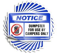 Inappropriate Stickers Notice Dumpster for Use By Campers Only Stickers 10Pcs Toolbox Stickers and Decals Funny Sticker(6X9CM)