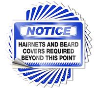Inappropriate Stickers Notice Hairnets and Beard Covers Required Beyond This Point Stickers 10 Pcs Car Banner Sticker Windshield Little Man Cave Sign(6X9CM)