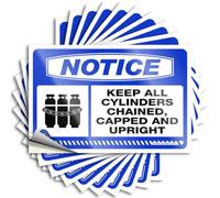Inappropriate Stickers Notice Keep All Cylinders Chained, Capped and Upright Stickers 10Pcs Tool Decal Tool Box Stickers(8X12CM)
