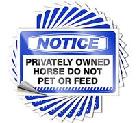 Inappropriate Stickers Notice Privately Owned Horse Do Not Pet Or Feed Stickers 10 Pcs Decals for Cars Toolbox Stickers and Decals(6X9CM)