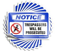Inappropriate Stickers Notice Trespassers Will Be Prosecuted Stickers 10Pcs Tool Decal Tool Box Stickers(6X9CM)