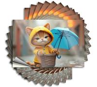 Inappropriate Stickers Rainy Day Adventure with A Cute Cat Stickers 10Pcs Man Cave Sign Funny Sign Decor(8X12CM)