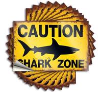 Inappropriate Stickers Shark Warning: Stay Safe in The Zone! Stickers 10Pcs Funny Bumper Sticker Stickers for Your Car(12X18CM)