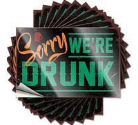 Inappropriate Stickers Sorry We're Drunk Funny Sticker 10 Pcs Beer Signs for Man Cave Funny Car Decals(12X18CM)