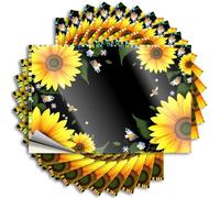 Inappropriate Stickers Sunflower and Bee Garden Frame Stickers 10Pcs Man Cave Sign Funny Sign Decor(6X9CM)