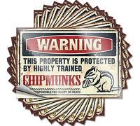 Inappropriate Stickers Warning This Property is Protected by A Highly Trained Chipmunks Funny Sticker 10 Pcs Funny Home Sign Funny Sticker(8X12CM)