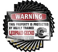 Inappropriate Stickers Warning This Property is Protected By A Highly Trained Leopard Gecko Funny Sticker 10 Pcs Anti Biden Stickers Big Sticker for Car(12X18CM)