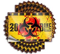 Inappropriate Stickers Zombie Outbreak Biohazard Warning Stickers 10Pcs Hardhat Stickers and Decals Garage Signs for Men F(12X18CM)