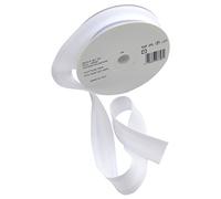 Inastri 25/5/5 mm Bias Binding-Col. 2959-WHITE-20m Roll, polycotton, White