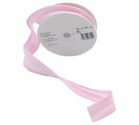 Inastri 25/5/5 mm Bias Binding-Col. 8839-BABY PINK-20m Roll, polycotton, Light Pink